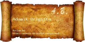 Adamik Brigitta névjegykártya