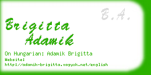 brigitta adamik business card